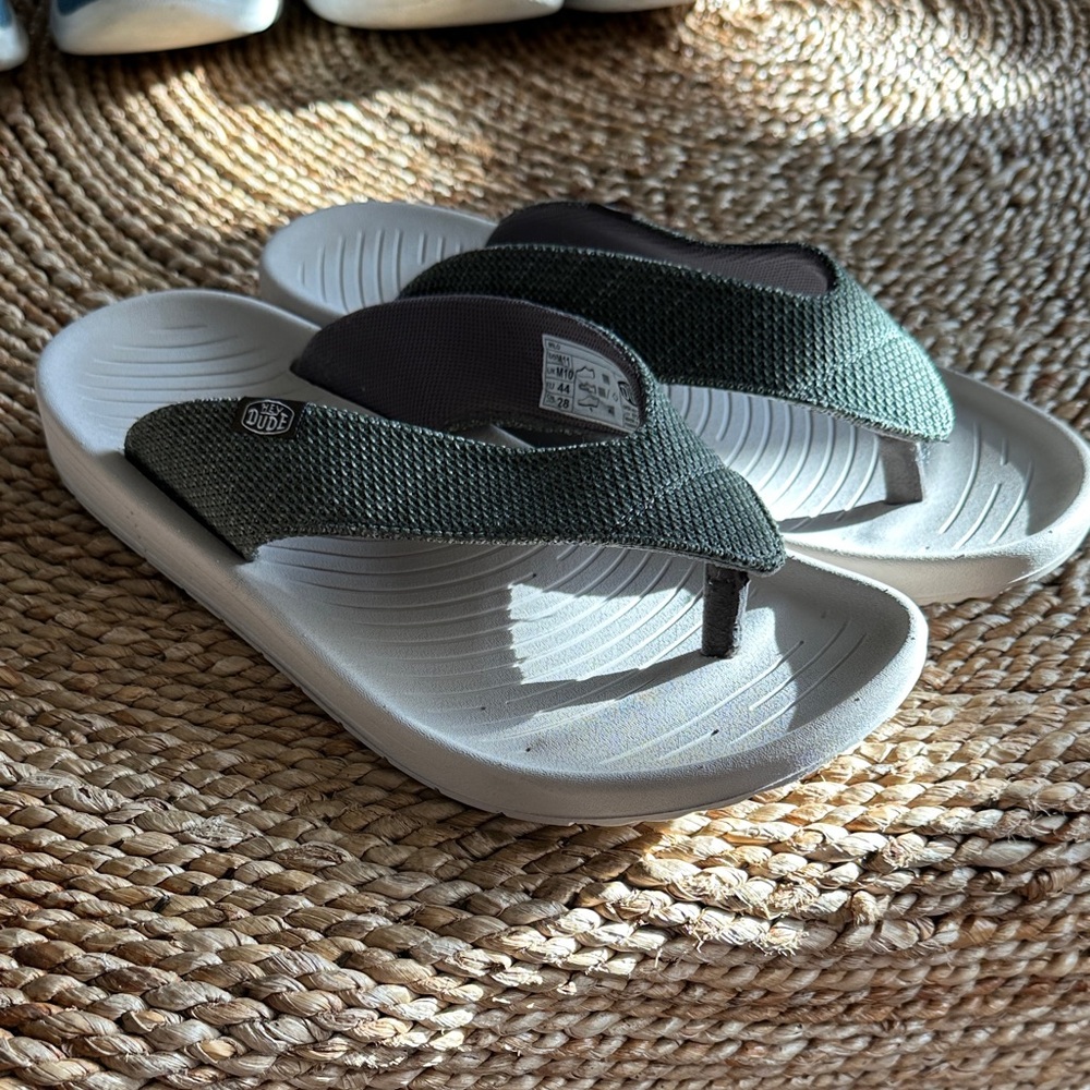Hey Dude Olive and White Casual Shoes size  11